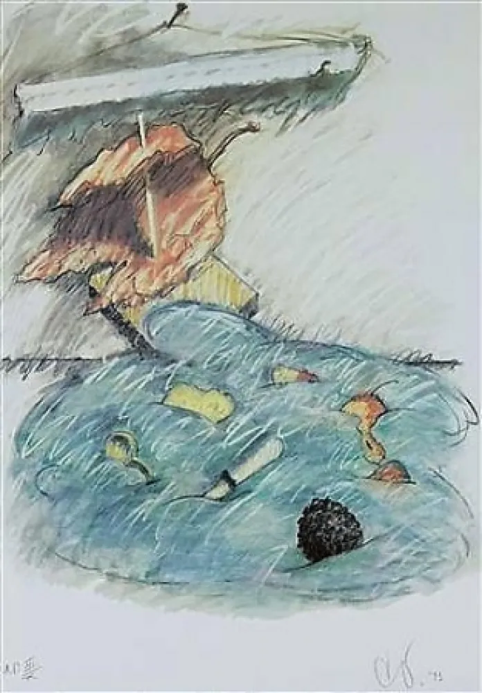 Litografia Oldenburg - Leaf Boat-Storm In The Studio