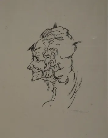 Incisione Su Legno Oppenheimer - Voltaire