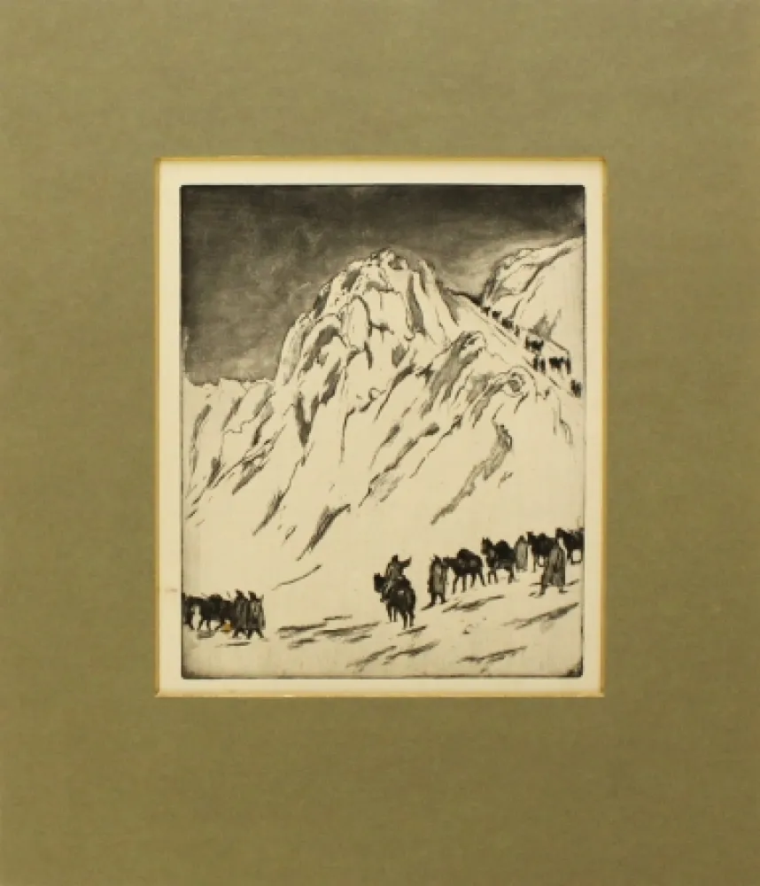 Acquaforte E Acquatinta Orlik - Austrian Munitions Column on Serbian Border