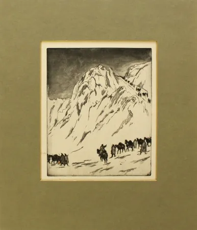 Acquaforte E Acquatinta Orlik - Austrian Munitions Column on Serbian Border