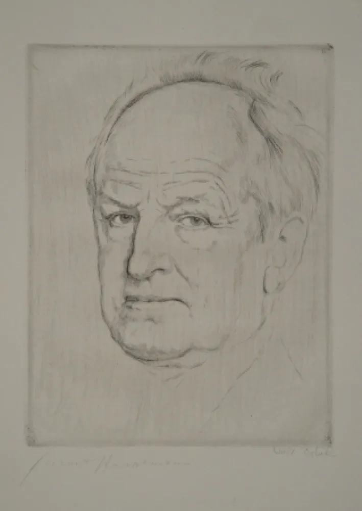 Acquaforte Orlik - Gerhart Hauptmanns Bildnis