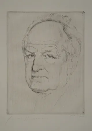 Acquaforte Orlik - Gerhart Hauptmanns Bildnis