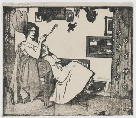 Incisione Su Legno Orlik - Im Atelier