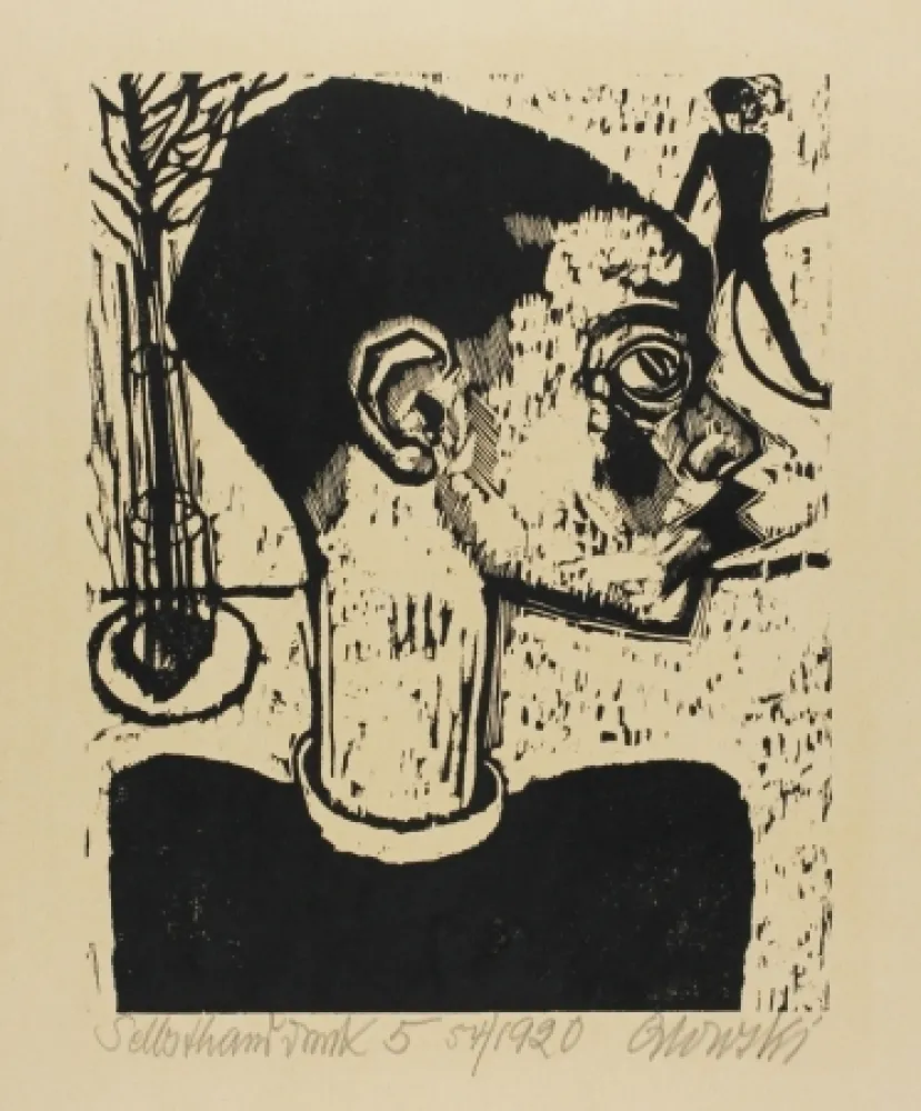 Incisione Su Legno Orlowski - Knaben auf der Strasse (Boys in the Street)