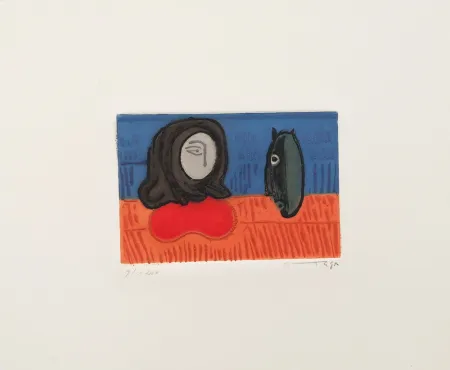 Acquaforte Ortega - Figura con cavallo