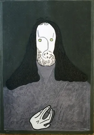 Acquaforte Ortega - Ritratto mistico di monaco