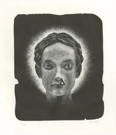 Litografia Ott - Die Heilige (La sainte) - Triptyque