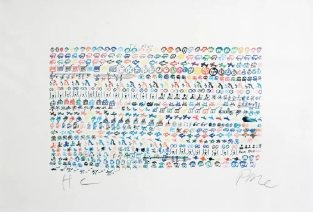 Litografia Paik - TV news