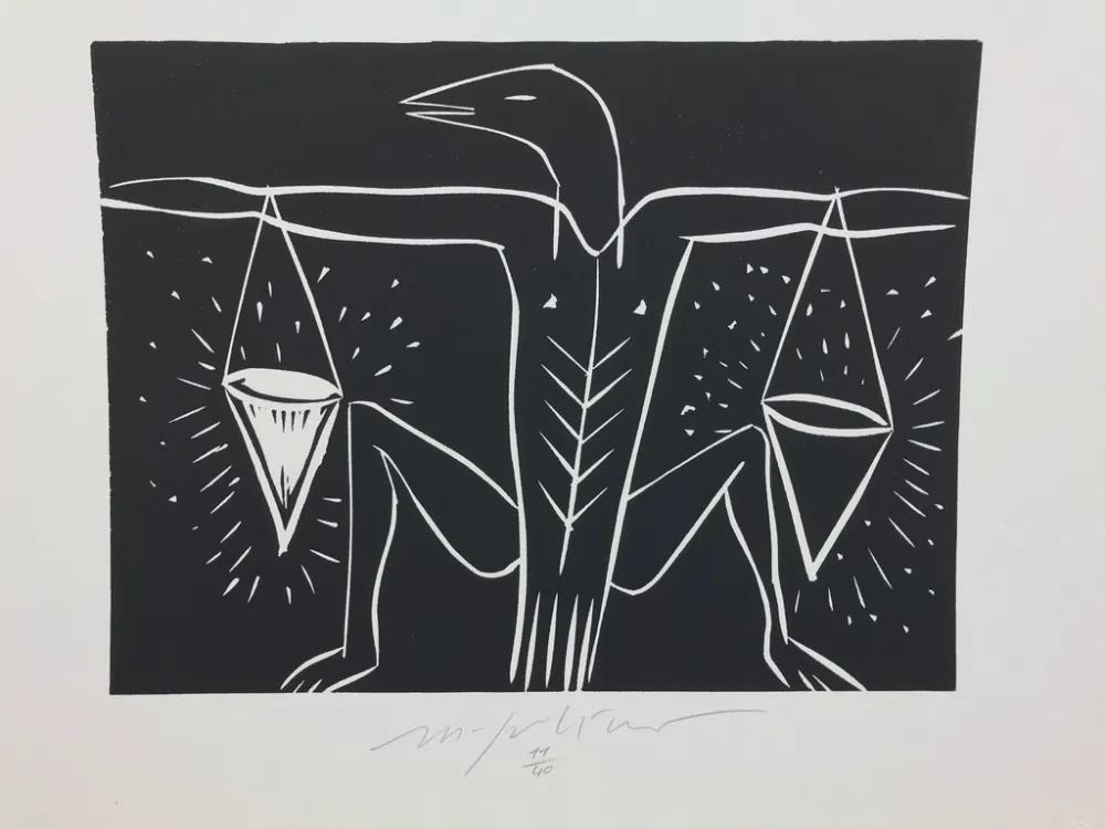 Incisione Paladino - Bilancia