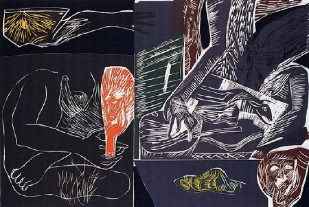 Linoincisione Paladino - Dedalus