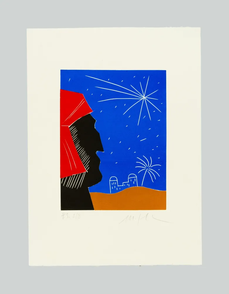 Linoincisione Paladino - La Divina Cometa