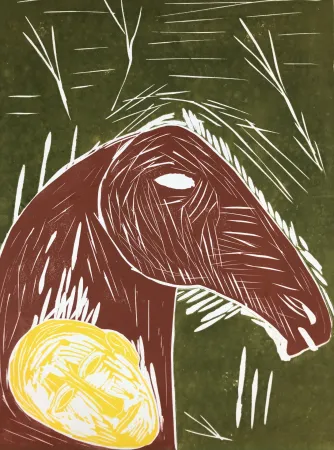 Linoincisione Paladino - Senza titolo