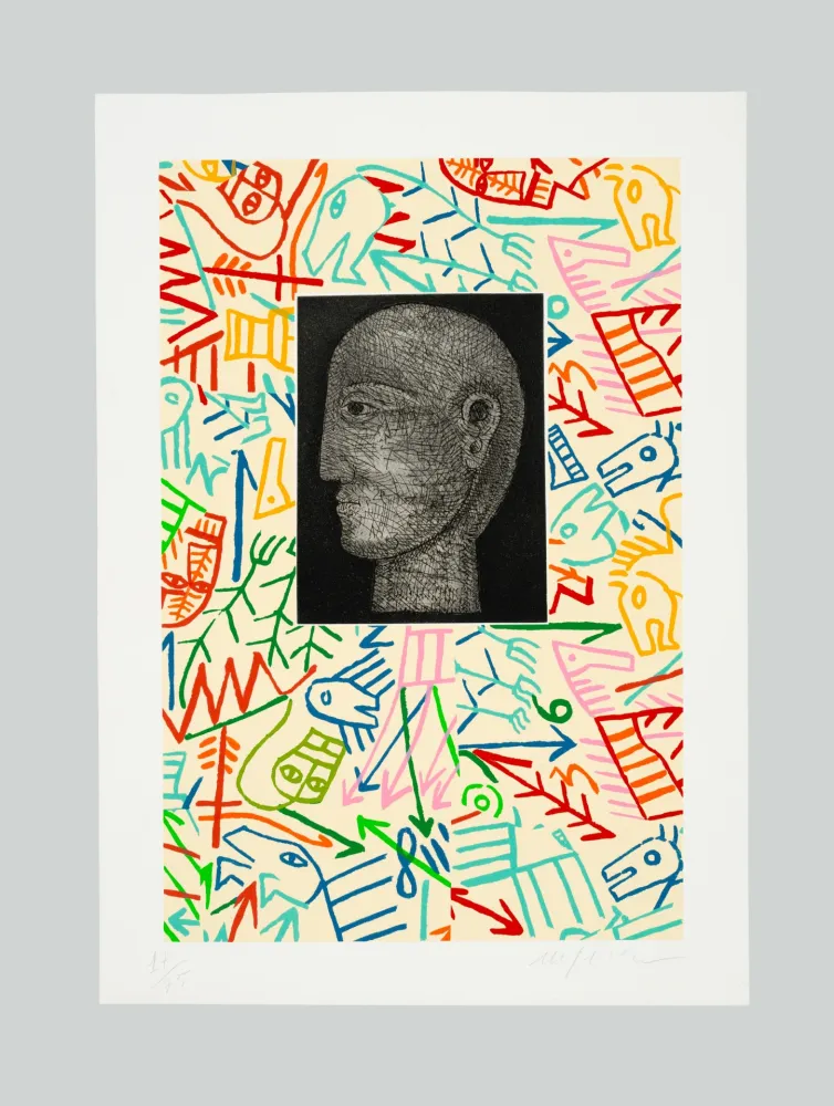 Linoincisione Paladino - Senza titolo