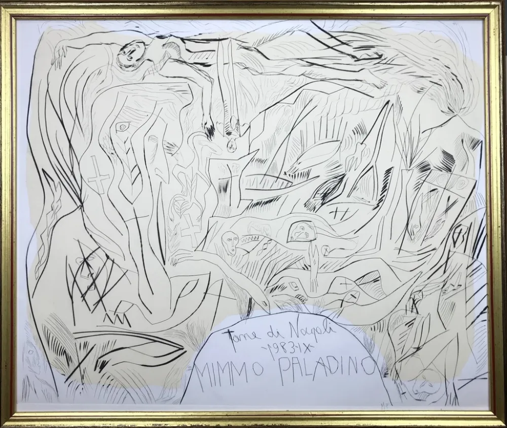 Acquatinta Paladino - Tane di Napoli 