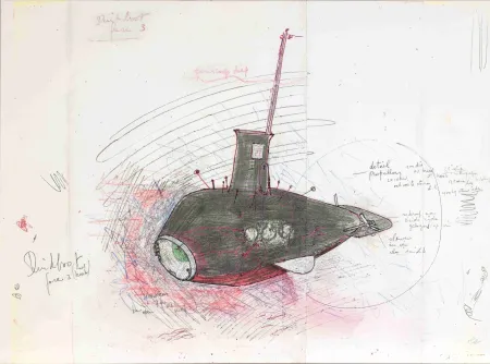 Serigrafia Panamarenko - De Duikboot : project Panamarenko faze III XL