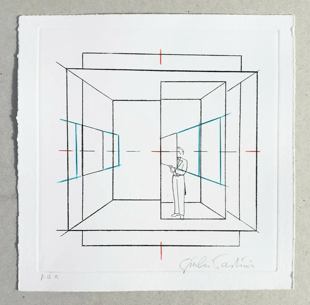 Incisione Paolini - Cinque esercizi di stile (tav. B)