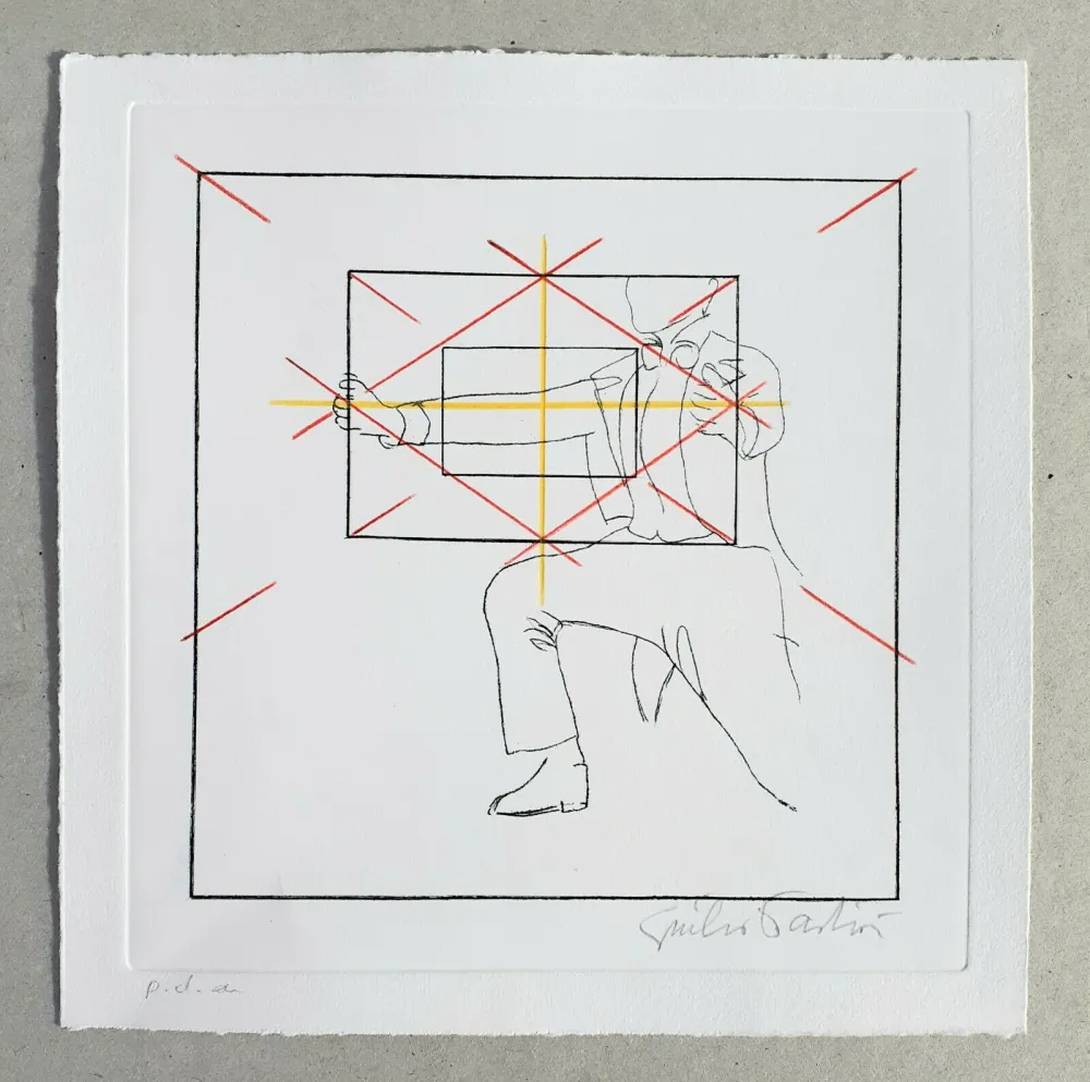 Incisione Paolini - Cinque esercizi di stile (tav. E)