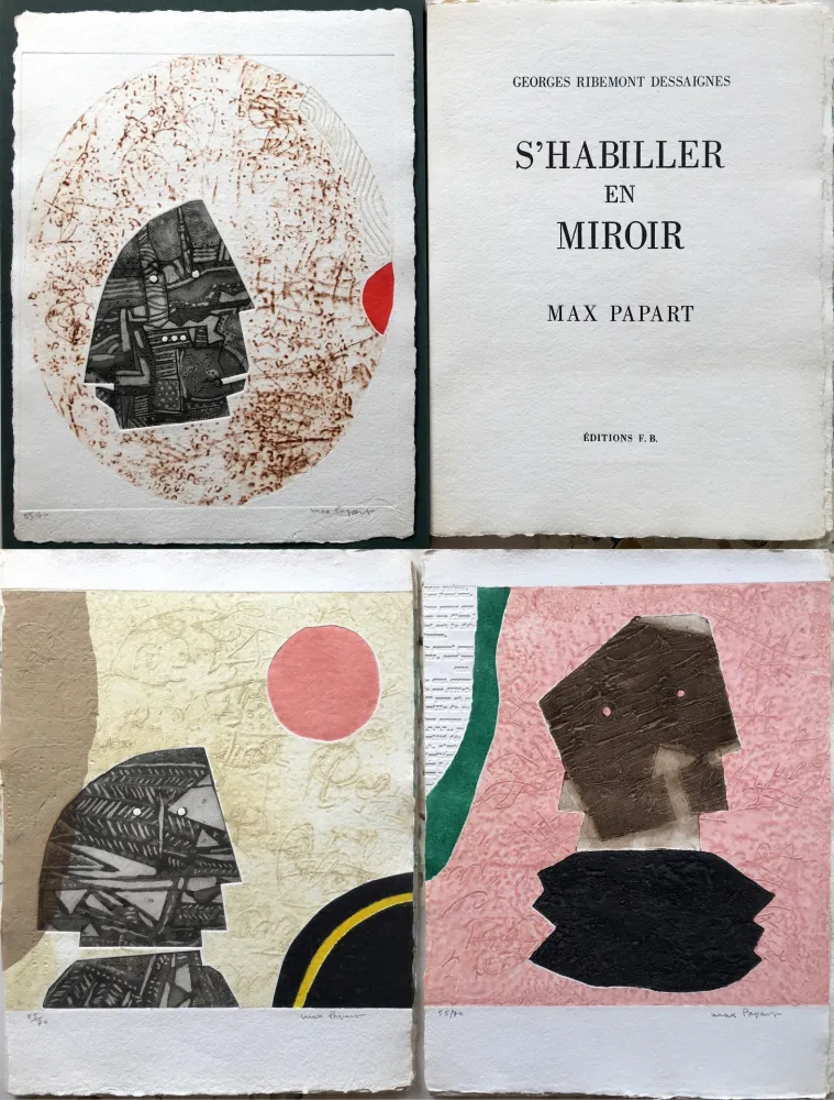 Acquaforte E Acquatinta Papart - G. Ribemont Dessaignes : S’HABILLER EN MIROIR (1977).