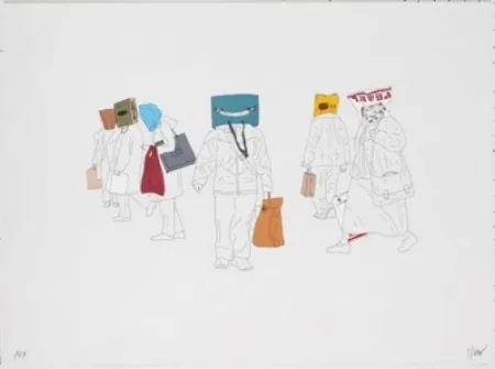 Litografia Partegas - Shopping Heads