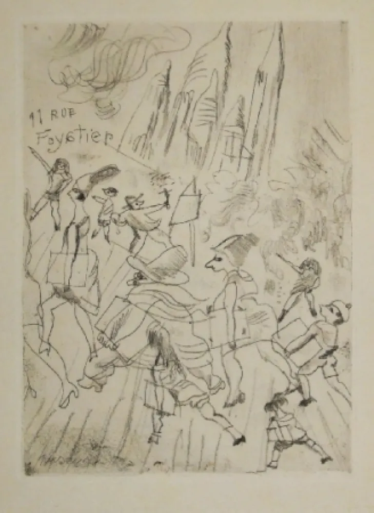 Incisione Pascin - 11 rue Foyatier