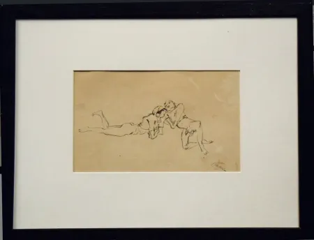 Non Tecnico Pascin - Jules Pascin. Couple allongé, vers 1922. Dessin.