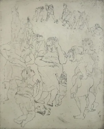 Incisione Pascin - La cruche cassée