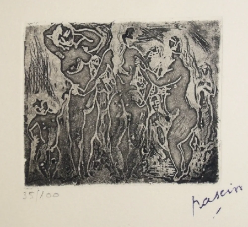 Incisione Pascin - Les trois graces