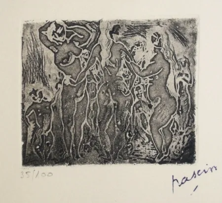 Incisione Pascin - Les trois graces