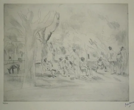 Incisione Pascin - Nègres en Floride