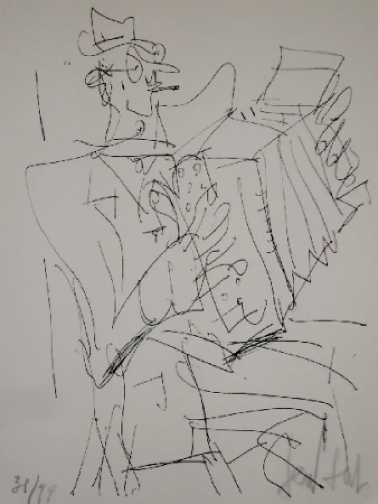 Litografia Paul  - L'accordéoniste