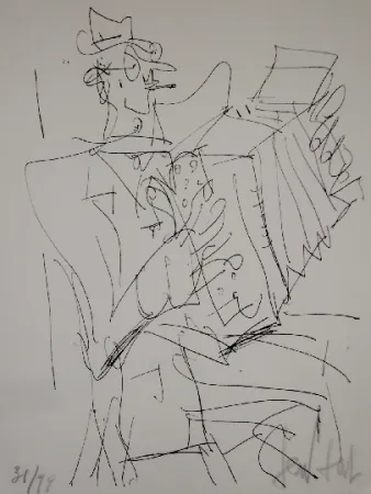 Litografia Paul  - L'accordéoniste