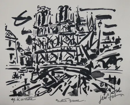 Litografia Paul  - NOTRE DAME DE PARIS / NOTRE DAME OF PARIS - Lithographie Originale / Original Lithography