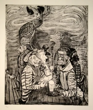 Acquaforte E Acquatinta Pauli - Café colonial, auch Grand Café Collioure