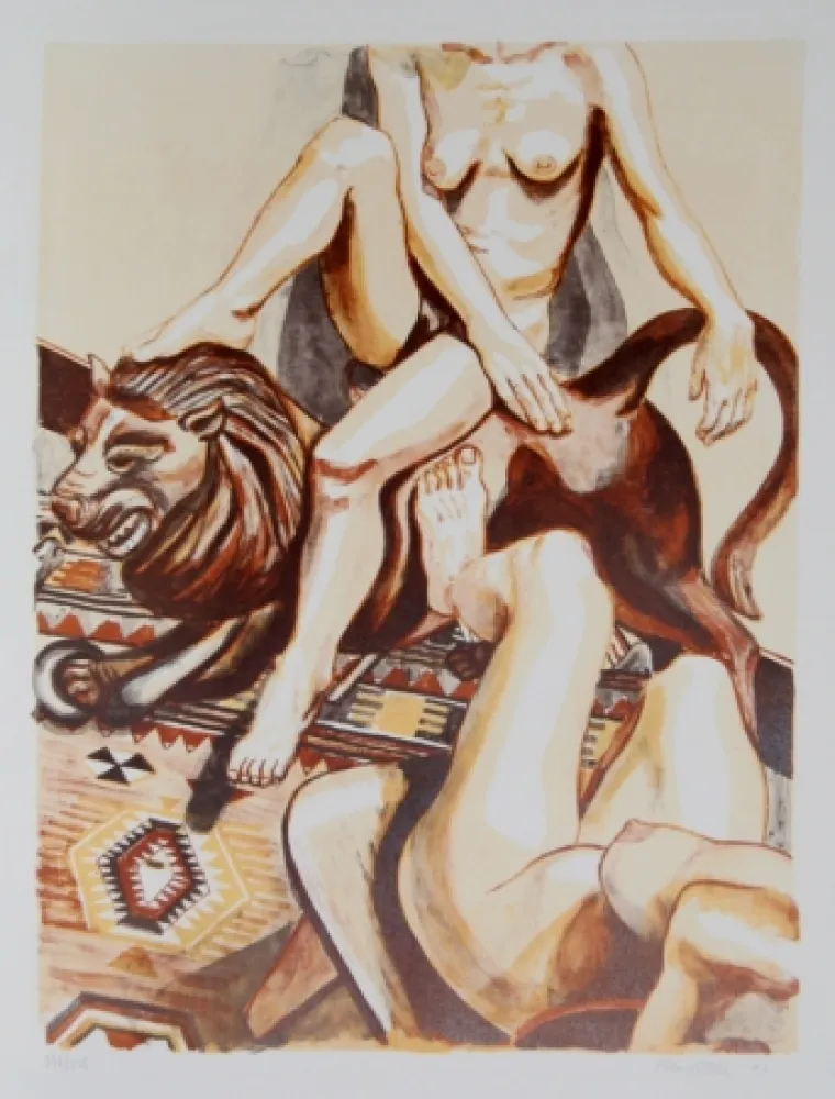 Litografia Pearlstein - Two Nude Women
