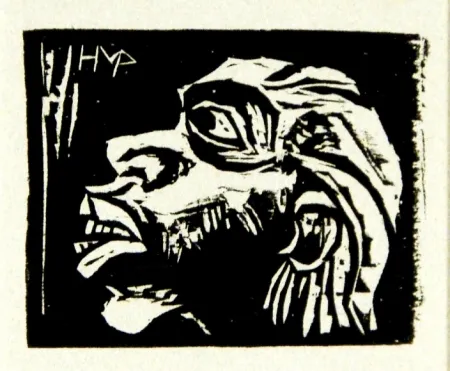 Incisione Su Legno Pechstein - Kopf eines Insulaners (Head of an Islander)