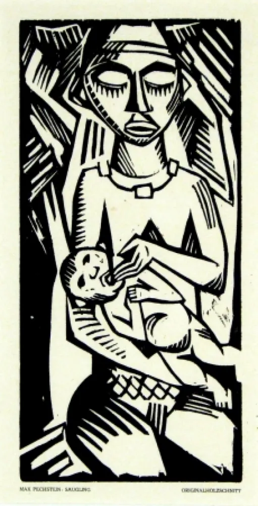Incisione Su Legno Pechstein - Säugling (Infant)