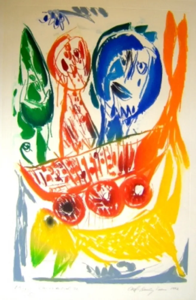 Acquatinta Pedersen - Chariot du ciel