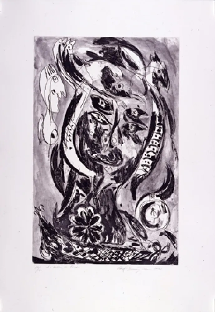 Incisione Pedersen - Le bateau de Caron