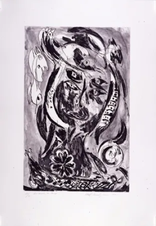 Incisione Pedersen - Le bateau de Caron