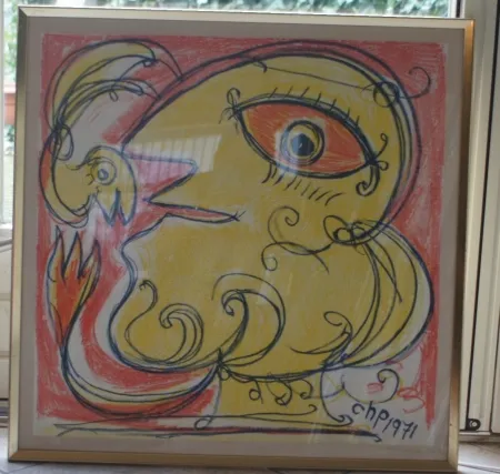 Litografia Pedersen - Woman and bird, reduced price!