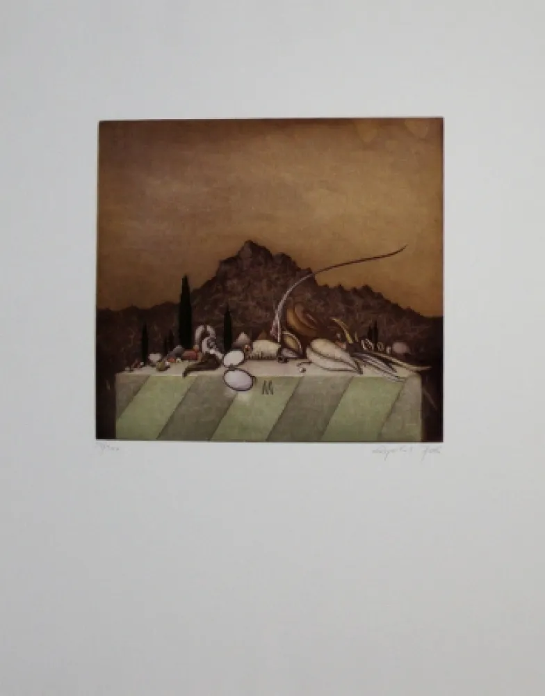 Acquaforte E Acquatinta Peer - Still Life Landscape