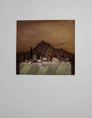 Acquaforte E Acquatinta Peer - Still Life Landscape