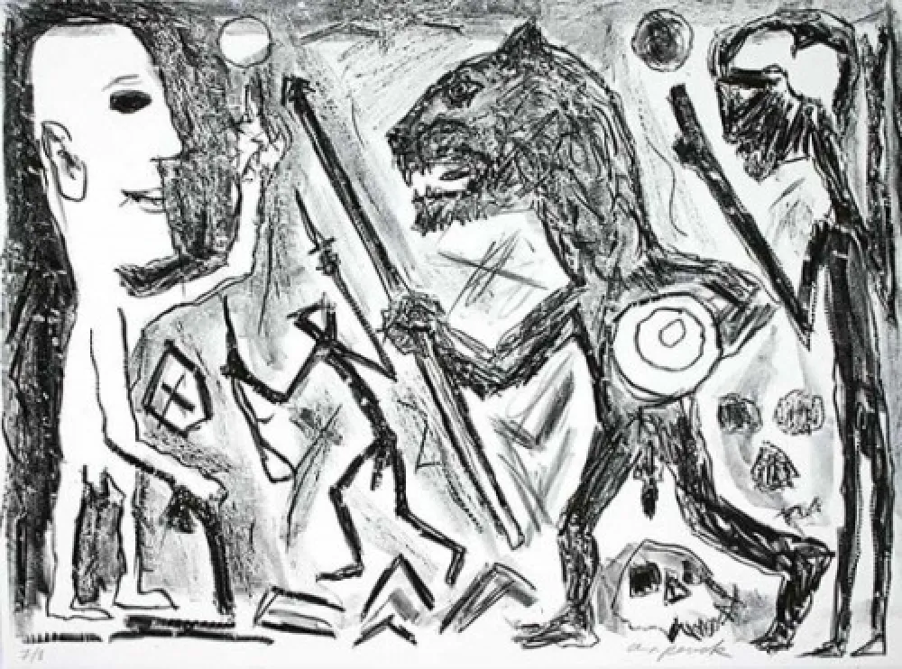 Litografia Penck - Homer u. Aristoteles, 1 Blatt