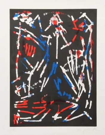 Incisione Su Legno Penck - Mul, Bul Dang & Sentimentality