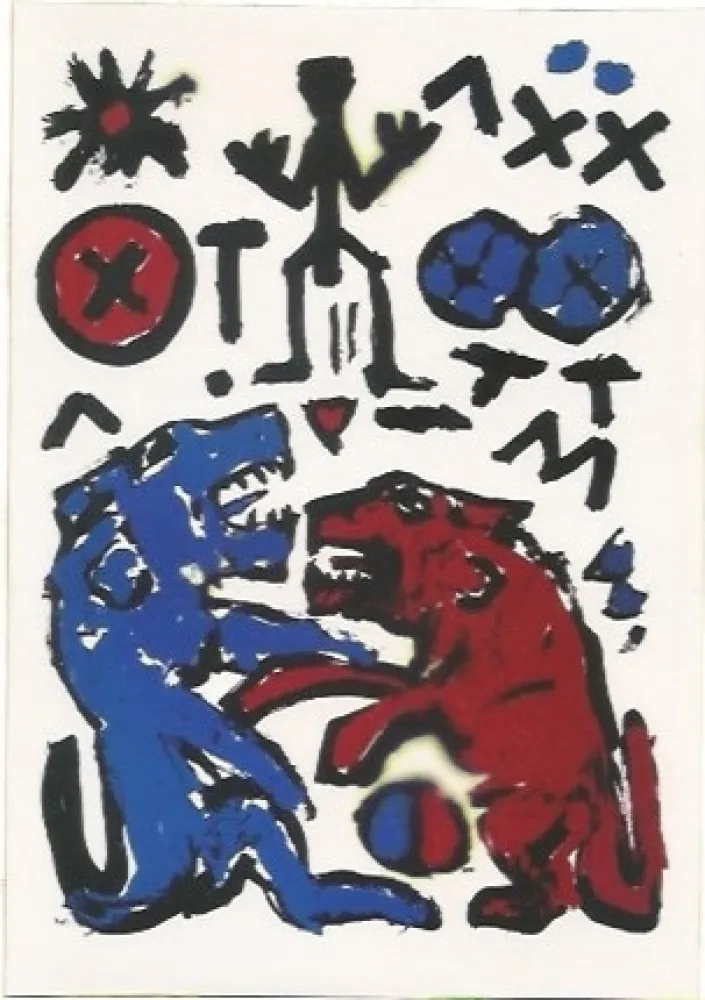 Serigrafia Penck - Zwei Lowen