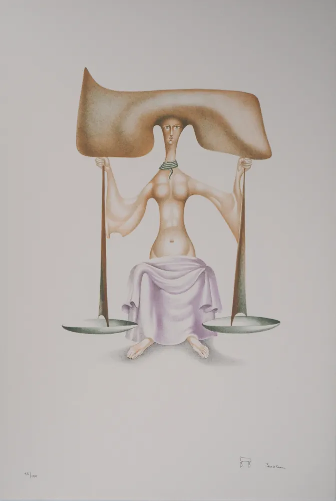 Litografia Pérahim - L'Alphabet Hébreu : Justice et Equilibre