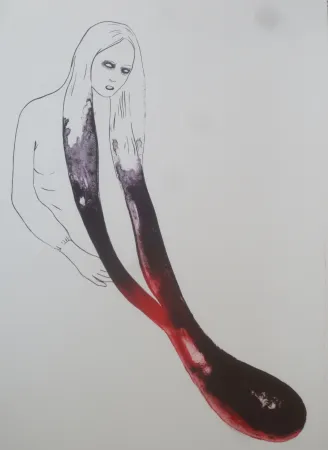 Litografia Pétrovitch - La fille aux cheveux goutte