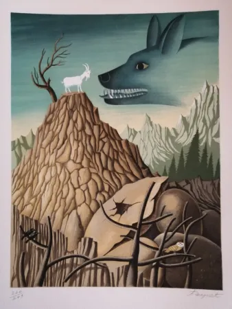 Litografia Peynet - La Chêvre de Monsieur Seguin