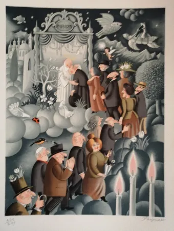 Litografia Peynet - Le Curé de Cucugnan