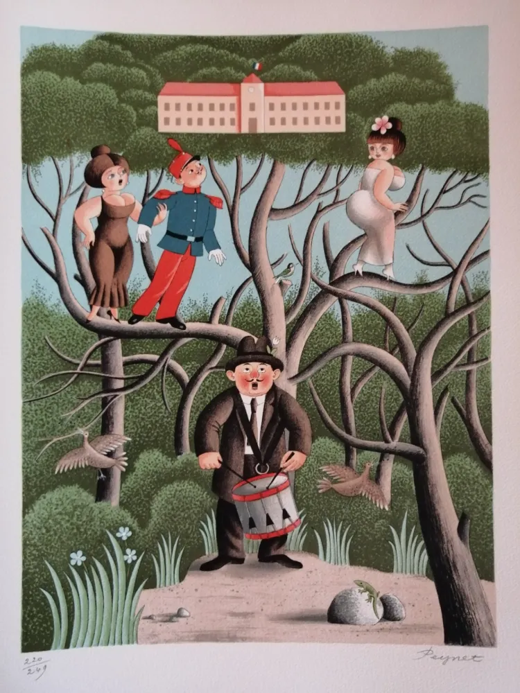 Litografia Peynet - Nostalgie de Caserne